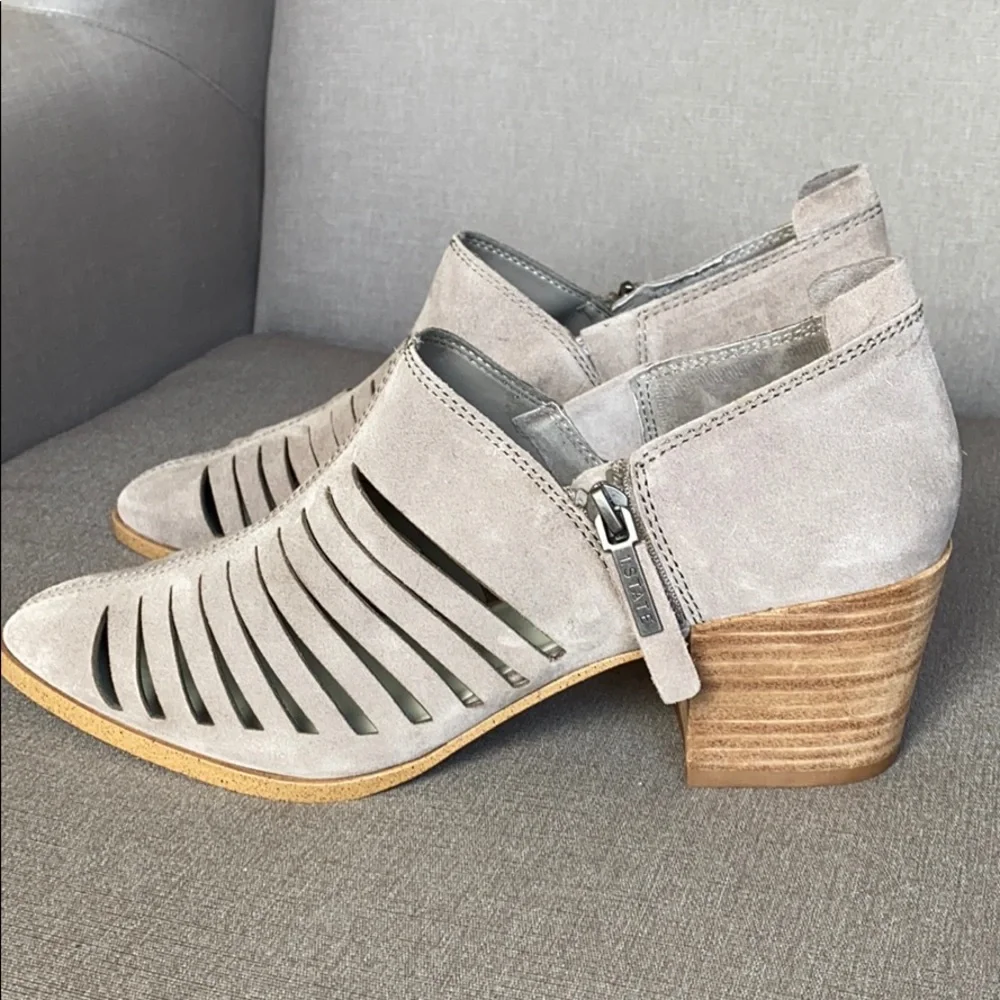 1. State Taupe Cutout Suede Ankle Booties NWOT